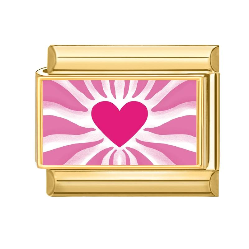 New Vintage Golden Charm Strawberry Heart Flower Bow Cat Dog Italian Charm Links Fit 9MM Stainless Steel Bracelet DIY Making