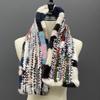 Winter Fur Long Scarf for Women Warm Knitted Natural Mink Fur Shawls Female Stylish Scarves 180x12cm