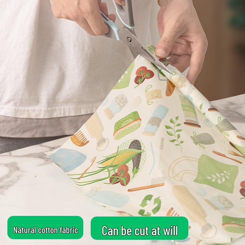 Nien Beeswax Cloth Roll: Cuttable, FDA/LFGB Food Grade, Pure Cotton, Fresh-Keeping Bag
