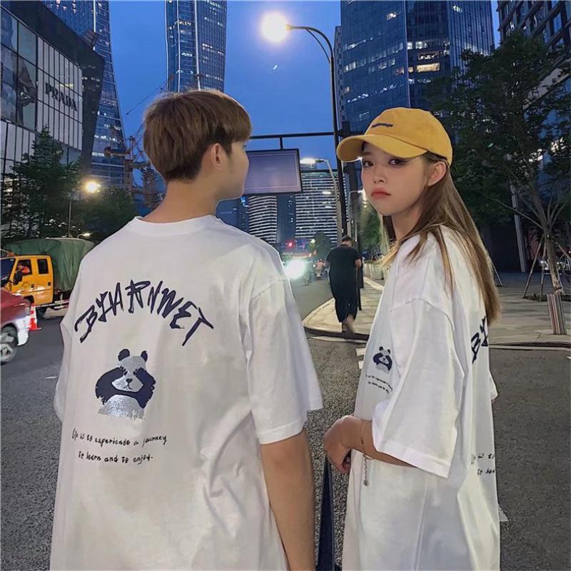 Men Short Sleeve T-Shirts Letter Graphic Print Fashion Brand Tees for Men Men Clothing Casual Tee Man Summer Korean Retro Tops For