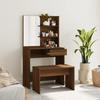 VidaXL Vanity Set Makeup Table Stool Vanity Table Bedroom Furniture Interior Oak 3114146