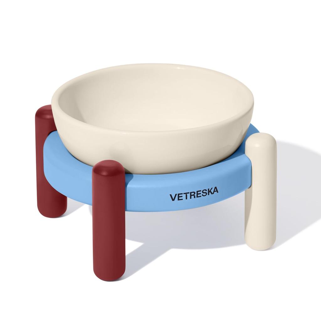 VETRESKA Dog Water Dish Pet Bowl Water Drinker Dog Water Drinker Misty Mellow Stand Dog Cat Dish Ceramic Pet Water Drinker with Mat Dog Food Bowl Dog