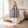 Plaid Zippered Storage Bags - Foldable Clothes for Home Travel