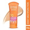 Protecție solară Lotus Herbals SPF 70 PA++ | Nuanțată | Luminozitate instantanee | Non grasă | Rezistentă la transpirație și apă | Toate tipurile de piele | 60g