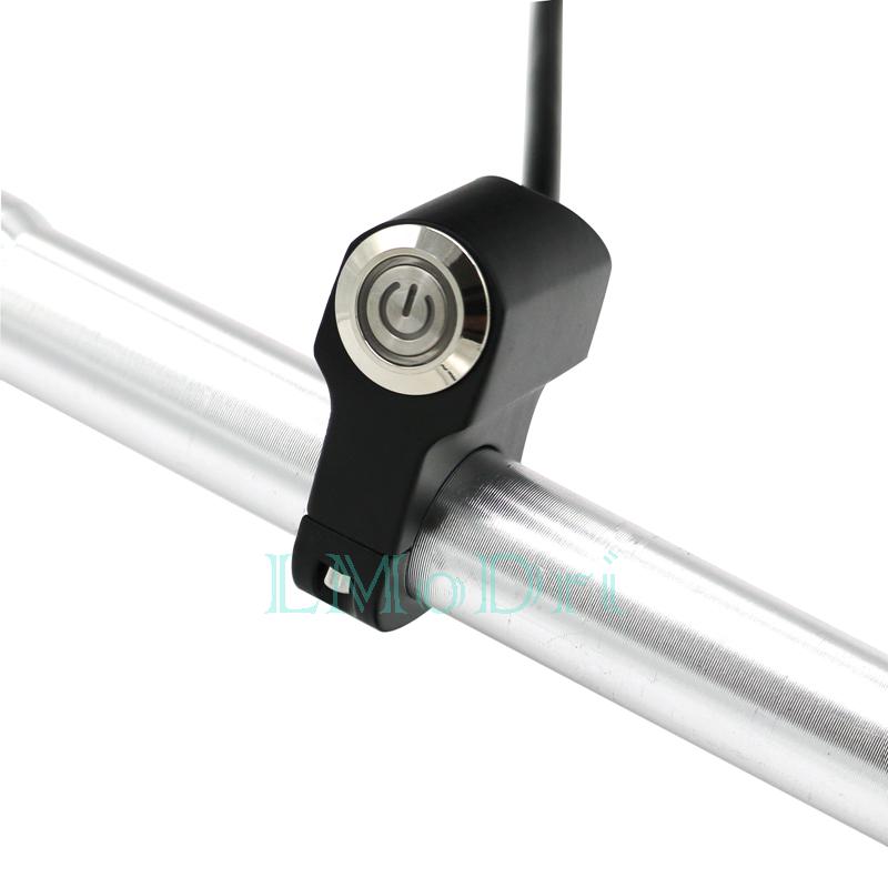 LMoDri Motorcycle Switches 7/8" 22mm Handlebar Mount Switch Headlight Hazard Brake Light Power ON-OFF With Indicator