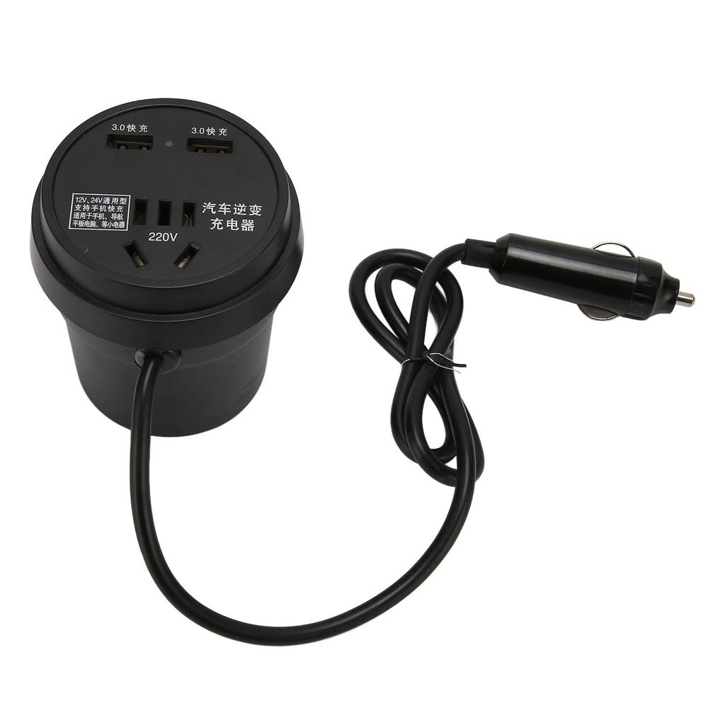 150W Car Inverter QC3.0 Fast Charging Ports DC 12V 24V To AC 110V 220V Converter Inverter for Road