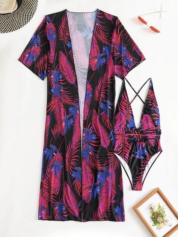 Women's Figure-Flattering Two-Piece Bikini Swimwear with Cover-Up