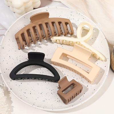 5 Piece Claw Clips Set - Claw Clips for Thick Hair - Hair Accessories for Women - Neutral Colors