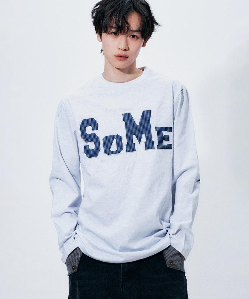 SOMEPLACE MAN Some Star Applique Point Oversized Long Sleeve T-Shirt _3 Colors