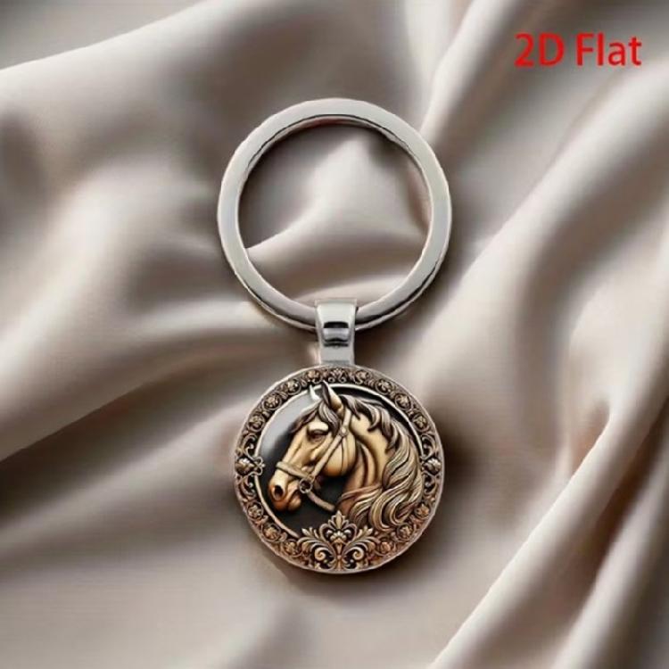 Compact Portable Alloy Horse Head Keychain Easy to Carry Design Convenient Everyday Practical Use