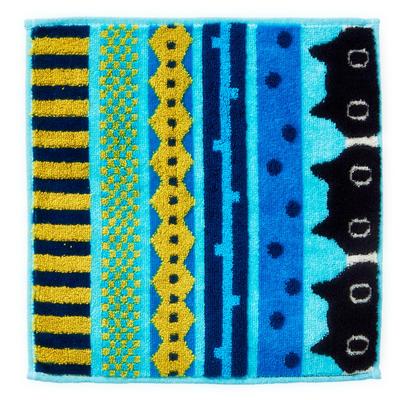 Nishikawa Atsuko Matano Mini Towel 25X25cm Washable Cotton Yarn for a Fluffy and Soft Touch Shirring Blue TT44904663 MT4655 MEME Ribbon [Nishikawa]
