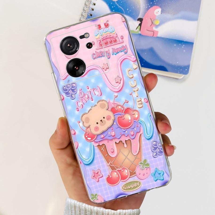 For Xiaomi 13T Pro Case Fashion Flowers Shockproof Soft Silicon Protector Clear Coque For Xiaomi 13T Phone Cases Mi 13TPro Funda