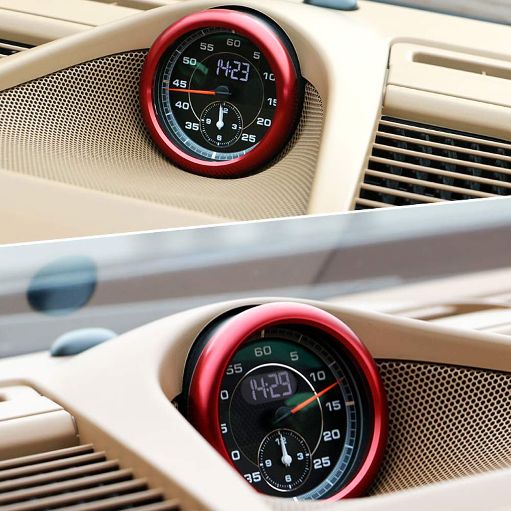 GTINTHEBOX Luxury Matte Red Dashboard Aluminum Emblem Sticker for Porsche