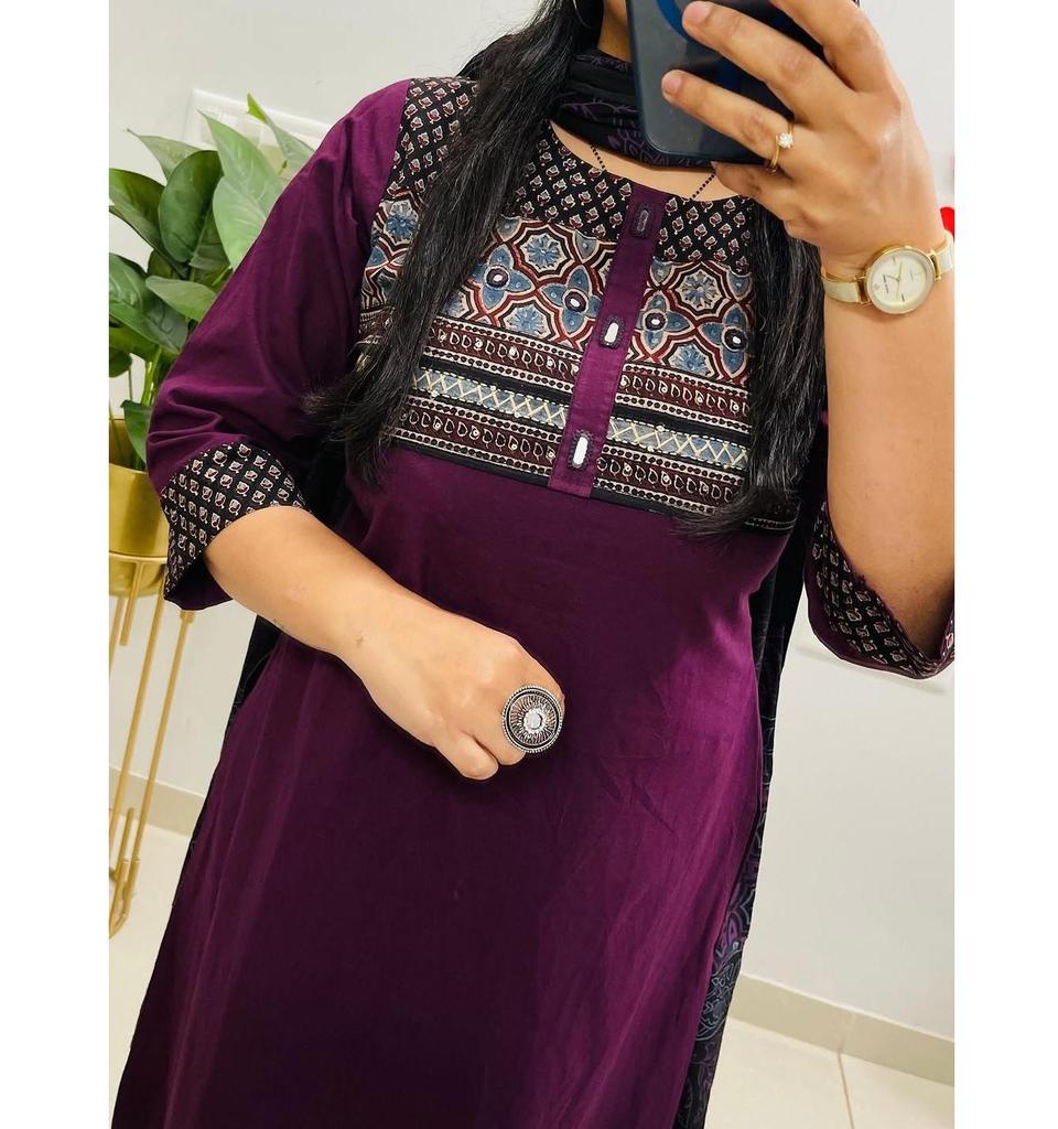 Indian Designer Party Wear Kurta Pant Dupatta Set Women Bollywood Cotton Salwar Suit