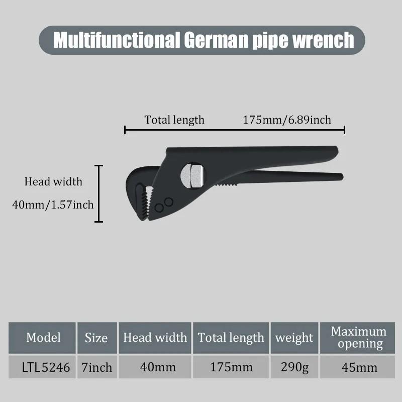 

Versatile German Pipe Pliers Steel Multifunction Bathroom Sink Wrench Household Large Open End Spanner Bathroom Pipe Repair