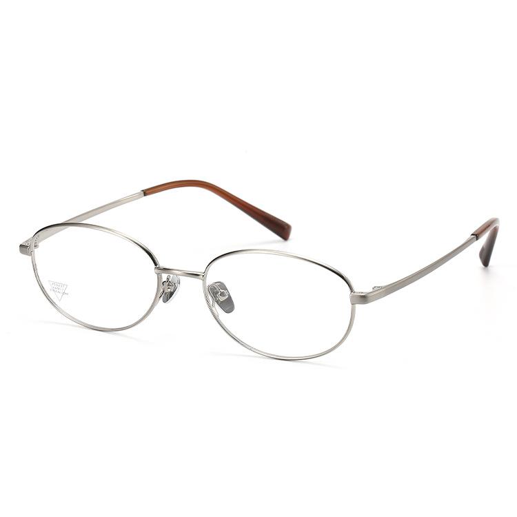 V5022T Old Money style, pure titanium, retro and fashionable oval eyeglass frames, suitable for women with prescription lenses, Italian tortoiseshell