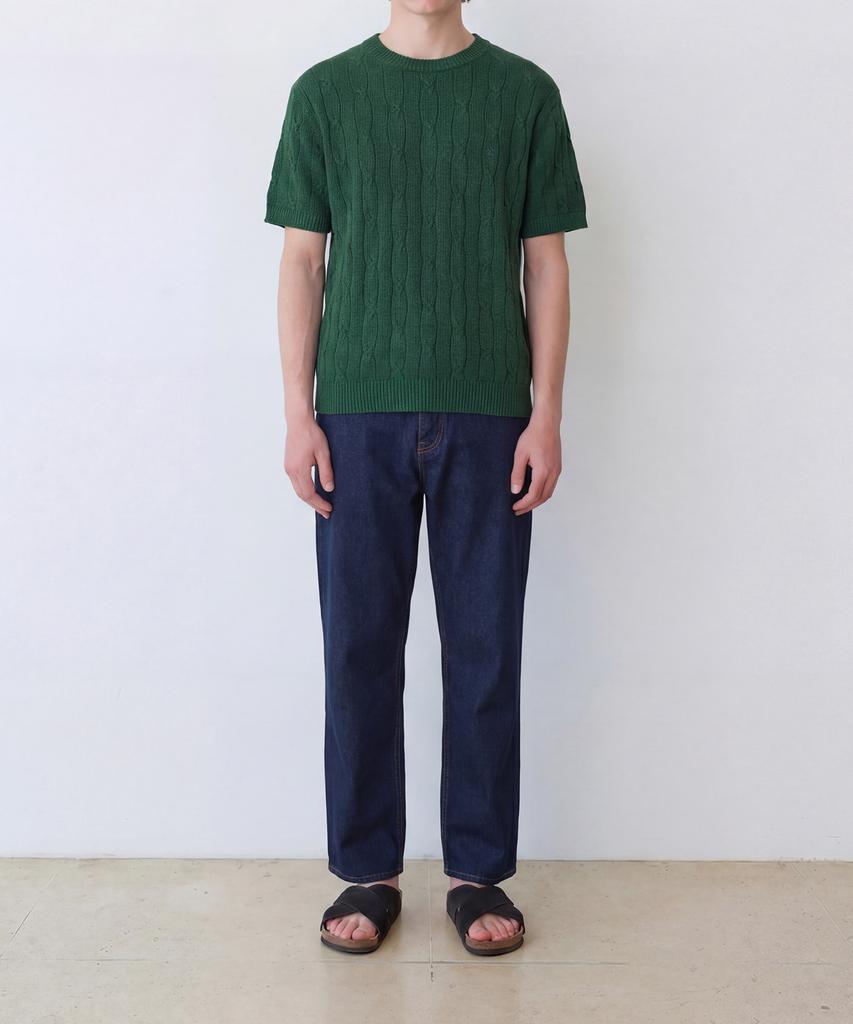 Edeunbeoleokeulleob High-Twist Linen Cable S/S Knit (Green)