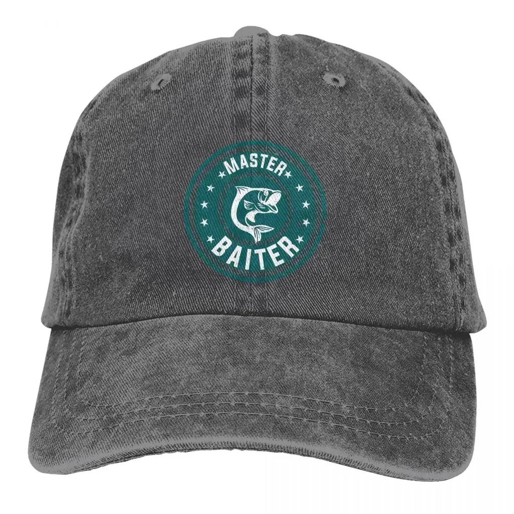 Master Baiter Fishing Lover Unisex Baseball Cap Washed Cotton Cap Vintage Casual Outdoor Sports Hat
