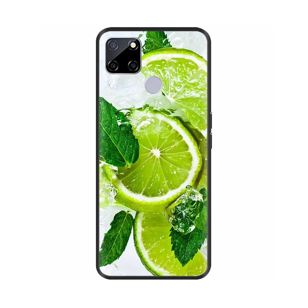 For Realme C25 Case C25s Soft Cute Cover for OPPO Realme C25Y C21Y Silicone Black TPU Phone Case For OPPO Realme C21 Flower Capa