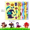 6 Halloween Gesichtswechselnde Sticker Cartoon Graffiti Schwarze Katze Vampir DIY Puzzle Kreative Puzzle Aufkleber
