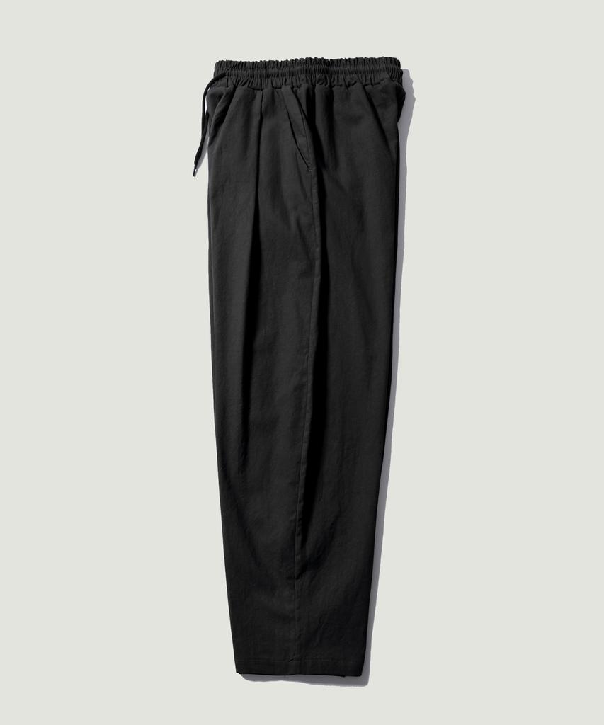 EASE Linen Elastic Waist Pants [Oversized Fit]_Black_Unisex