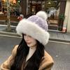 Thick Plush Plush Winter Hat Ear Covering Faux Fur Hats Gifts Basin Hats  Women