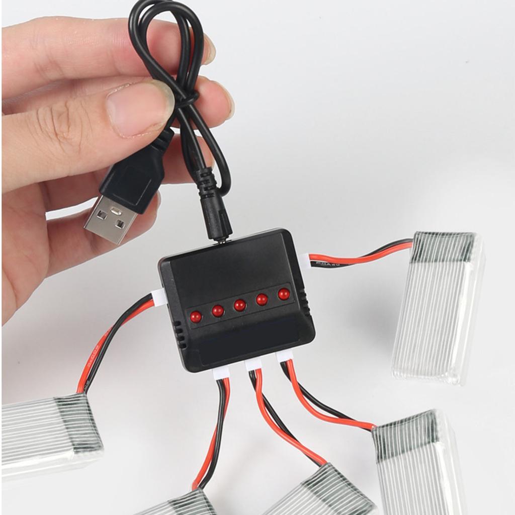3.7V Li-po Battery 1 to 5 USB Balance Charger Convert Cables for HS330 X5S X5SC S5C X708 SS40 H42 SS40 RC Quadcopter