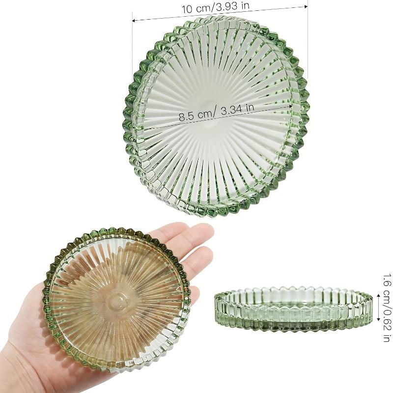 5 Pack Transparent Coaster Set Glass Round Crystal Coaster Drinks Coffee Table Decoration for Home Office Kitchen Bar Restaurant