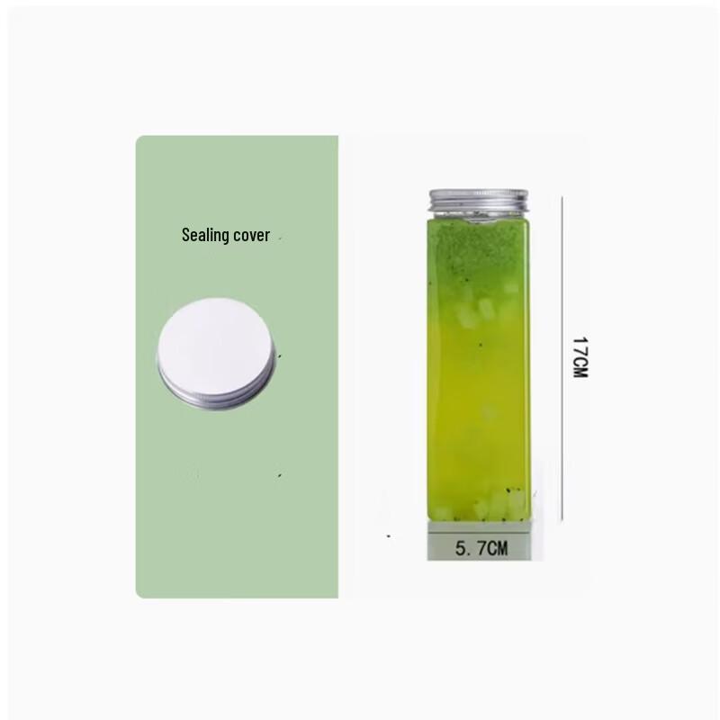 Shengbilai Disposable 500ml Rectangular Plastic Beverage Bottles (65 Pack)