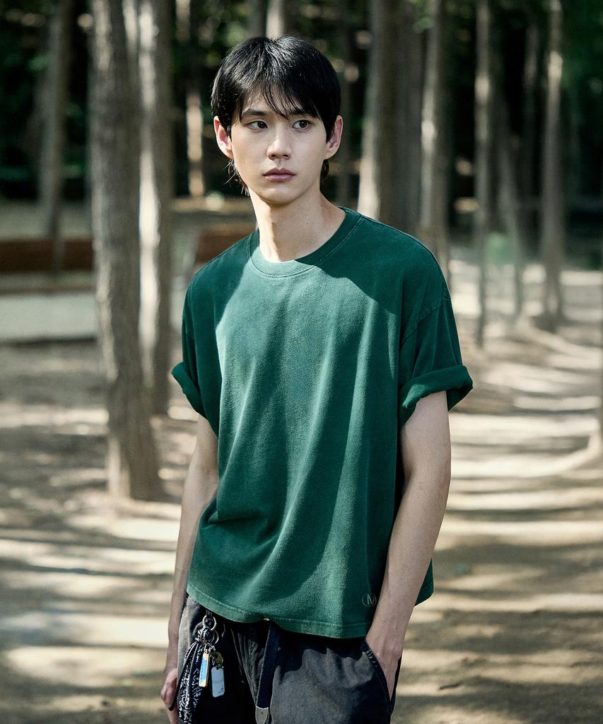 MINIMALPROJECT Refined Washed Crop Short Sleeve T-Shirt Mst182C [Darkgray]
