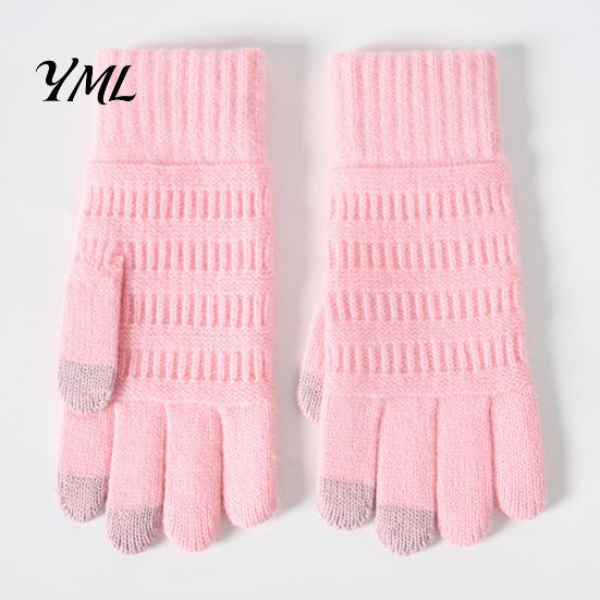 Outdoor Work Gloves for Winter Knitted Touchscreen Men Women, Warm Thermal Gloves, Thickened Stretchy Soft Knit Accessories Plush Lining Mittens Cold
