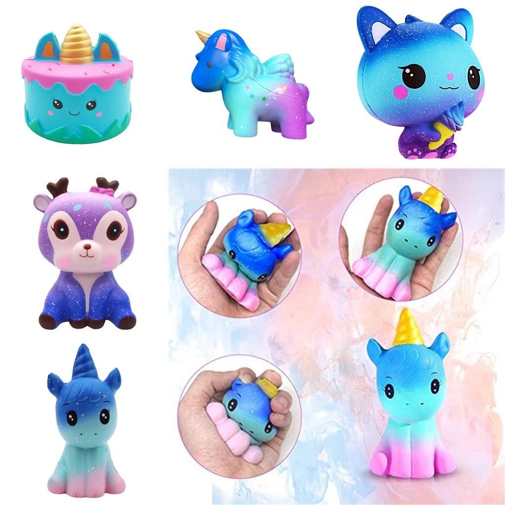 Unicorn Squishy Toy Slow Rising Stress Relief Pu Material White/silver Horn