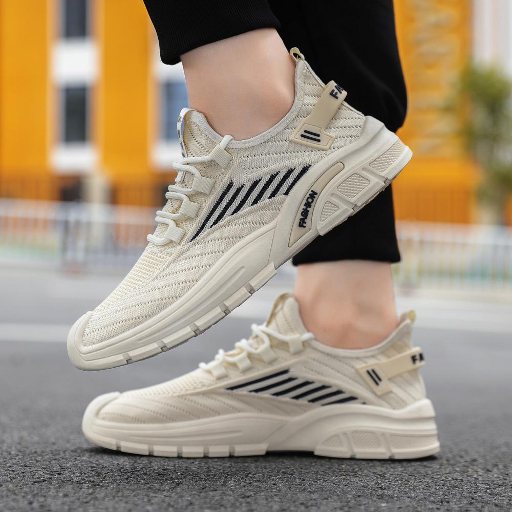 Men's shoes spring and summer new fly-woven mesh shoes men's breathable versatile casual shoes mesh shoes student running sports shoes