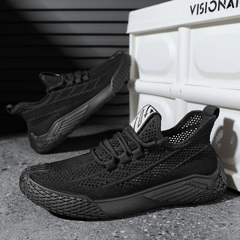 Flying Woven Shoes Men's Summer Thin Breathable Sports Casual Mesh Shoes Men's Hollow Mesh Mesh Shoes Men's