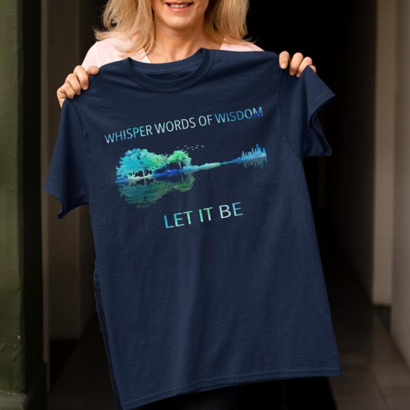 ilstile New Arrival Womens Whisper Words Of Wisdom Print TShirts Short Sleeve O Neck Summer Tops Hippie Let It Be Tees