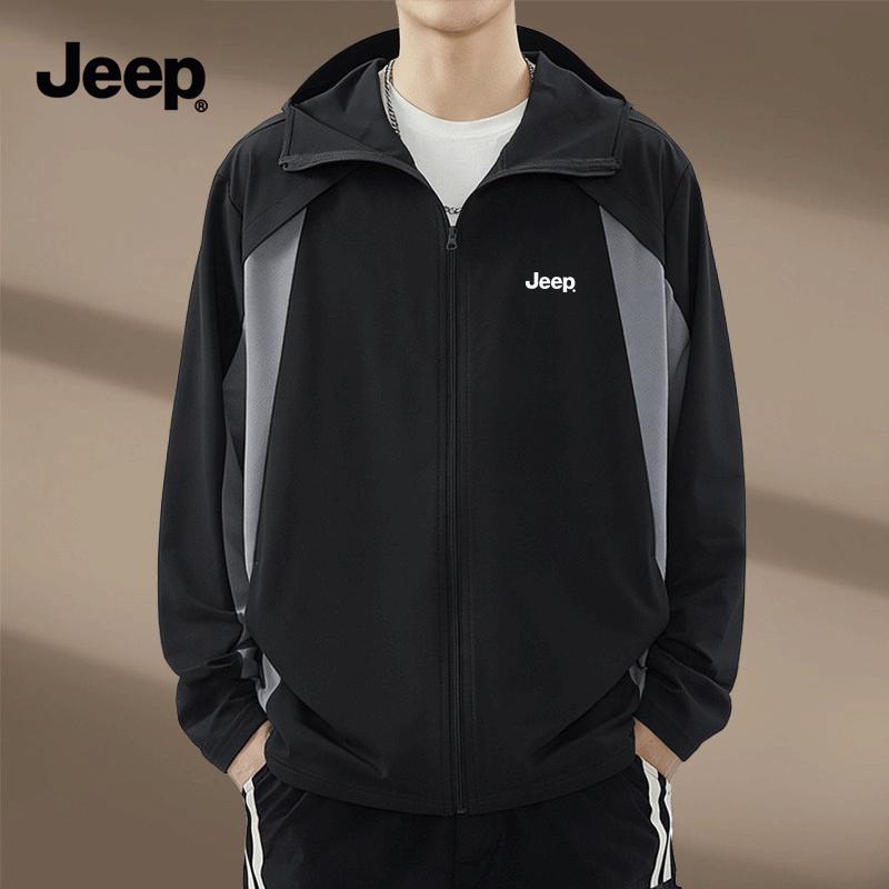 Jeep Men s Summer Color Block Sun Protection Hoodie 4XL