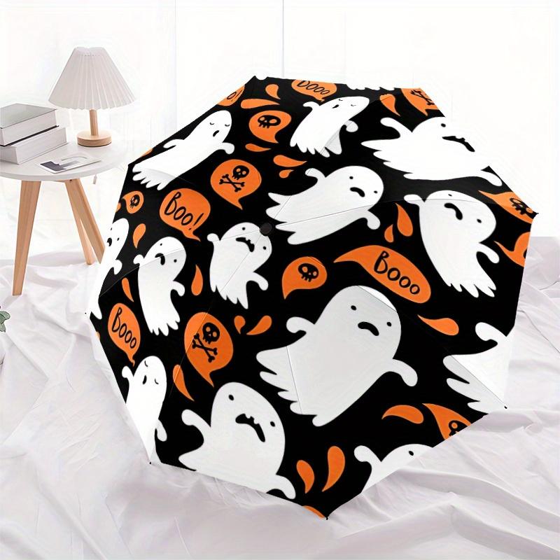 1pc Ghostly Boo Automatic Open/Close Umbrella with One Touch Button,, Windproof Design   Lightweight Portable Umbrella for Women & Men6078