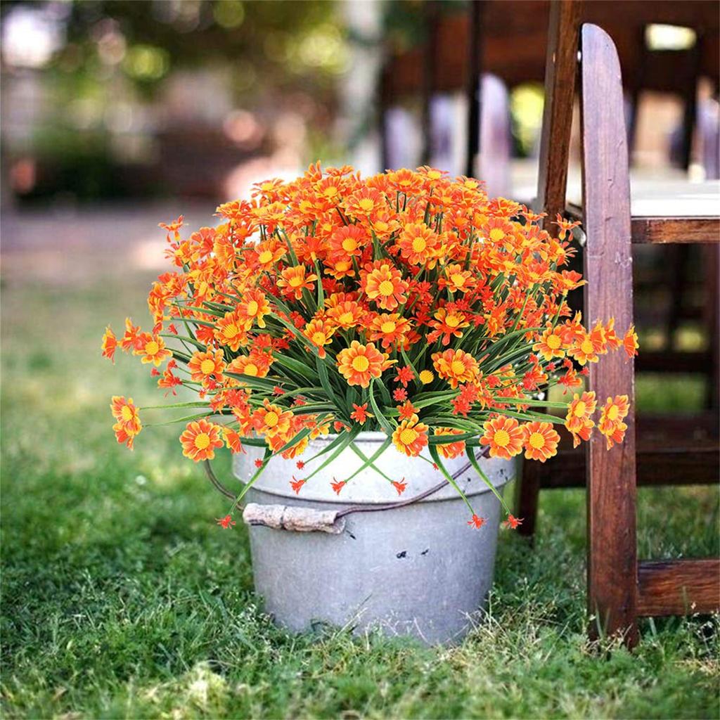 Artificial Daisy Flowers Decor UV-Resistant No Fading Non-Peeling for Gardening Patio Balcony Terrace