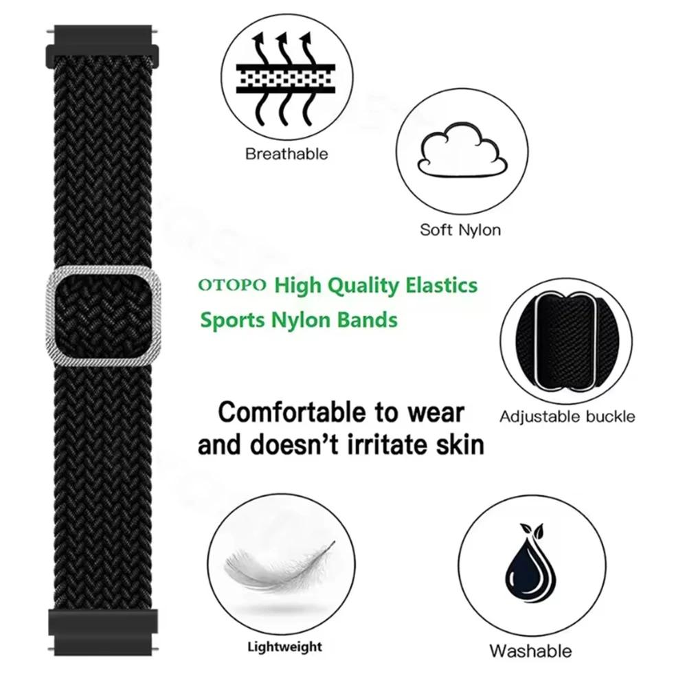 22/20mm Braided Strap For Samsung Galaxy Watch 4 5 6 7/4 6 Classic/Active 2 Nylon Band for HUAWEI Watch GT 5 4 3 Correa Bracelet