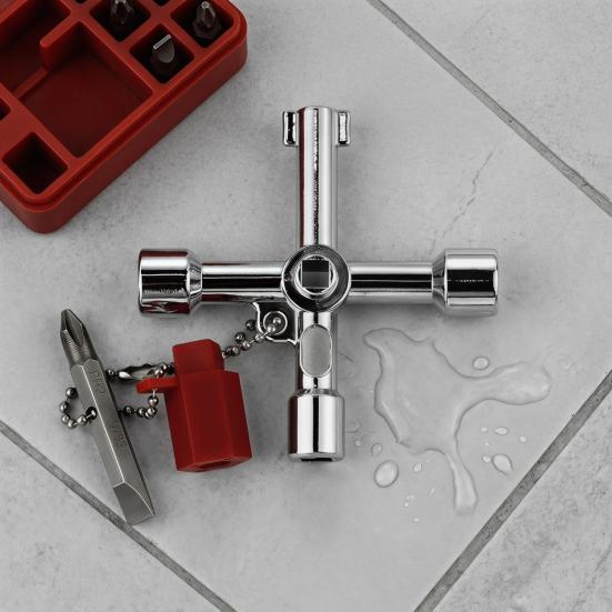 4-in-1 Water Meter Valve Key 4-Way Multi-Functional Water Utility Key High-Strength