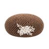 Korean Floral Painter hat French Women Knit Fabric Cap Versatile Hollow Out Beret  Spring