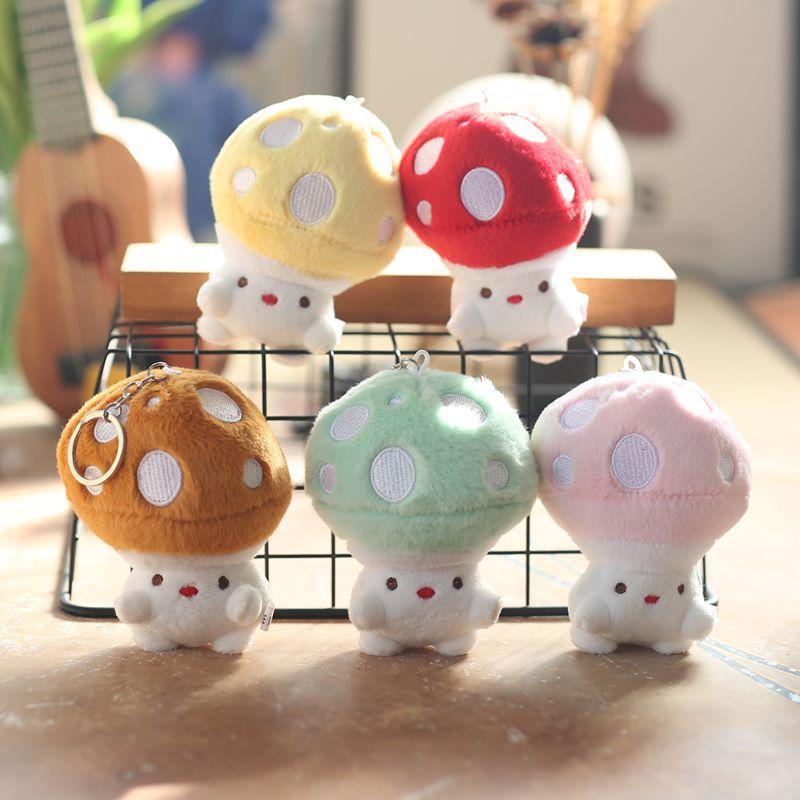 Cute Cute Dopamine Small Mushroom Pendant Plush Toy Doll Bag Hanging Keychain Doll Doll Doll