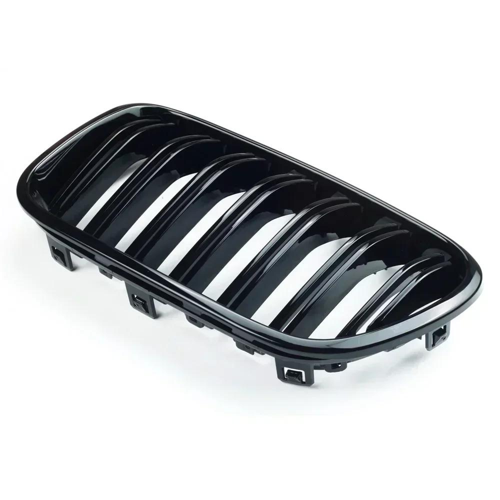 Pulleco 2pc Racing Grill Gloss Black Car Front Bumper Grilles For BMW X3 F25 2011-2013 Kidney Grille New Accessories Replacement