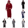 Cozy Long Sleeve Hooded Bathrobe For Autumn And Winter Homewear In Multiple Colors