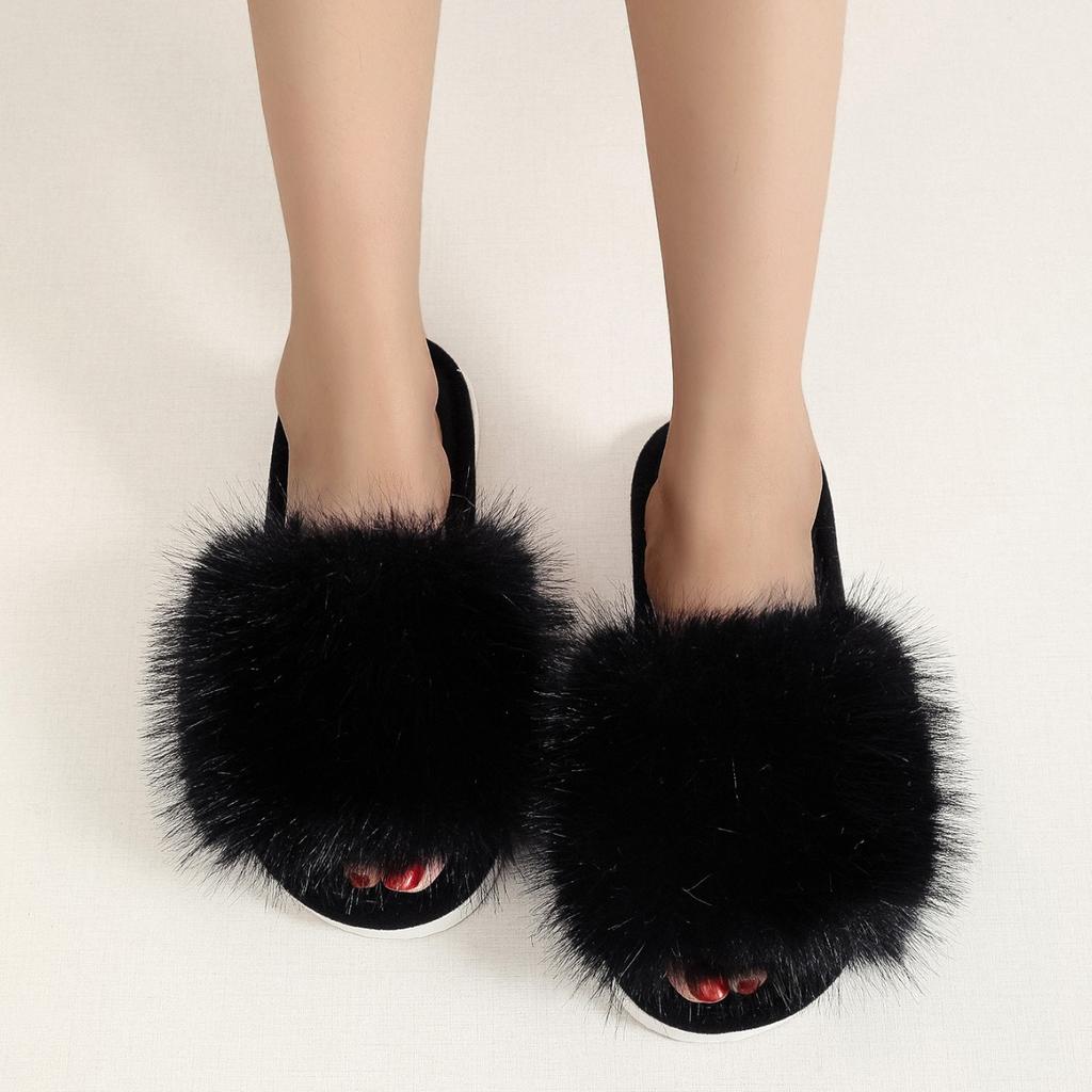 Cotton slippers winter long hair slippers indoor slippers 2025 new spring and autumn four seasons hair