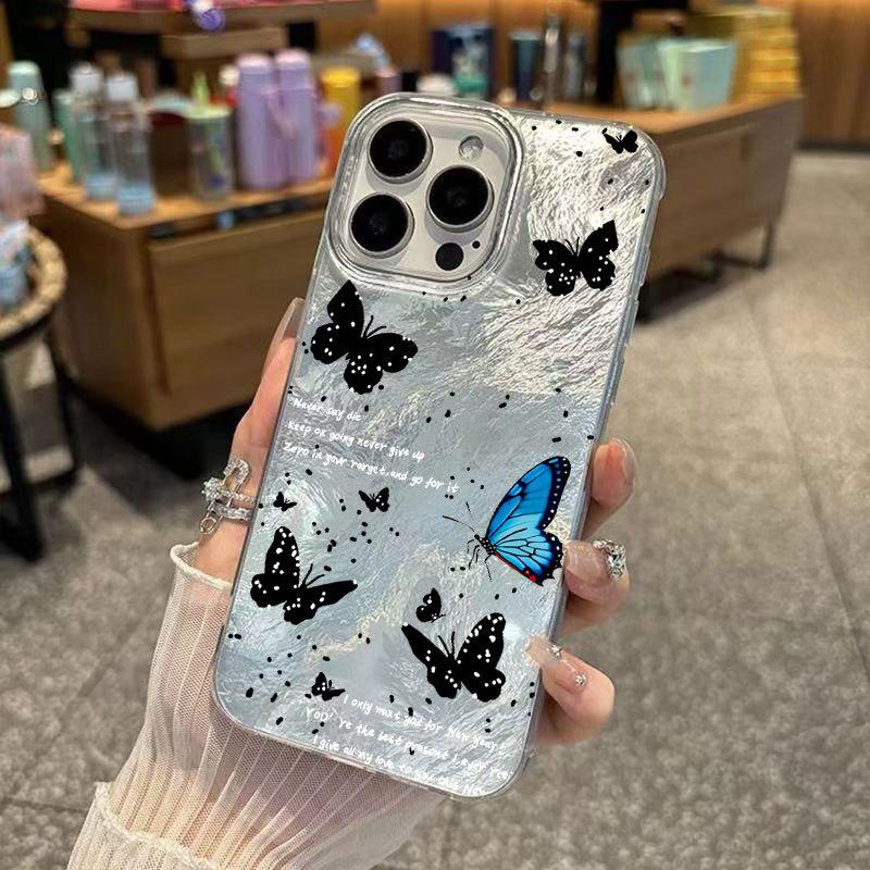 Cute Polka Dot Butterfly Transparent Hard Phone Case For Apple Iphone