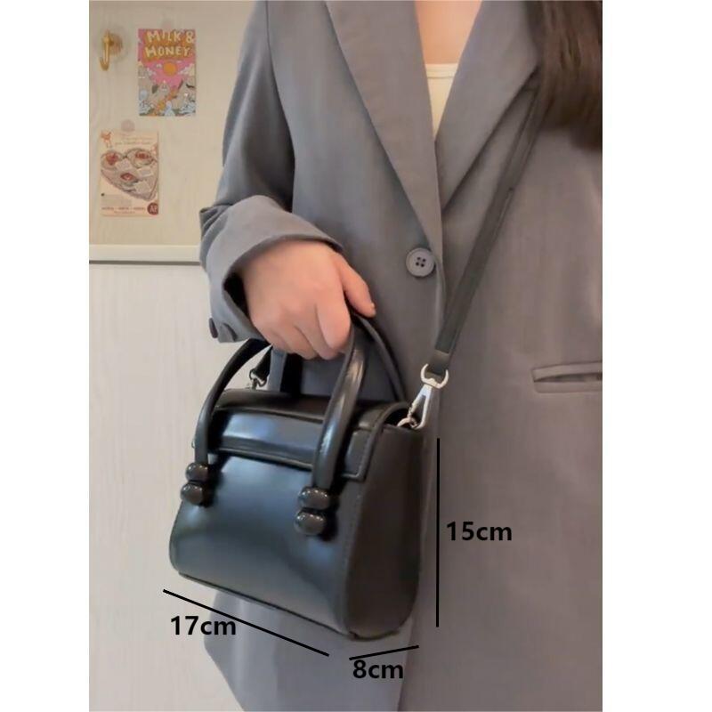 Top Handle Bags for Women  Fashion New Square Shoulder Bag Trendy PU Leather Handbags Leisure Stylish Black Crossbody Bags