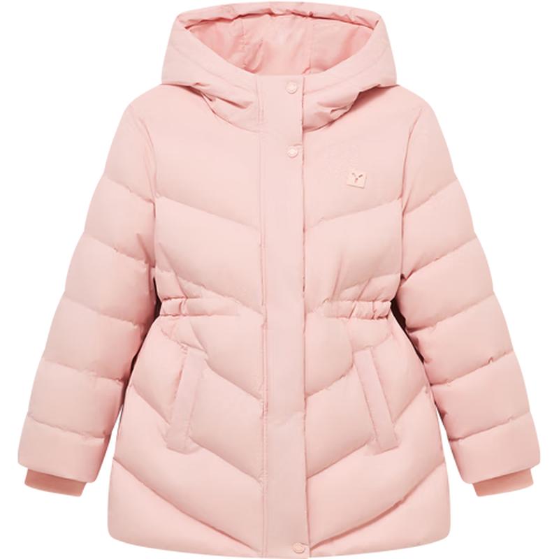 YEEHOO Girls Goose Down Mid-length Hooded Winter Jacket 120