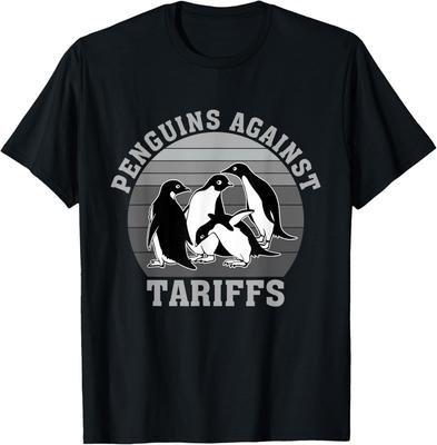Penguins Against Tariffs Anti Tariffs Funny Penguins T-Shirt Unisex T-Shirt