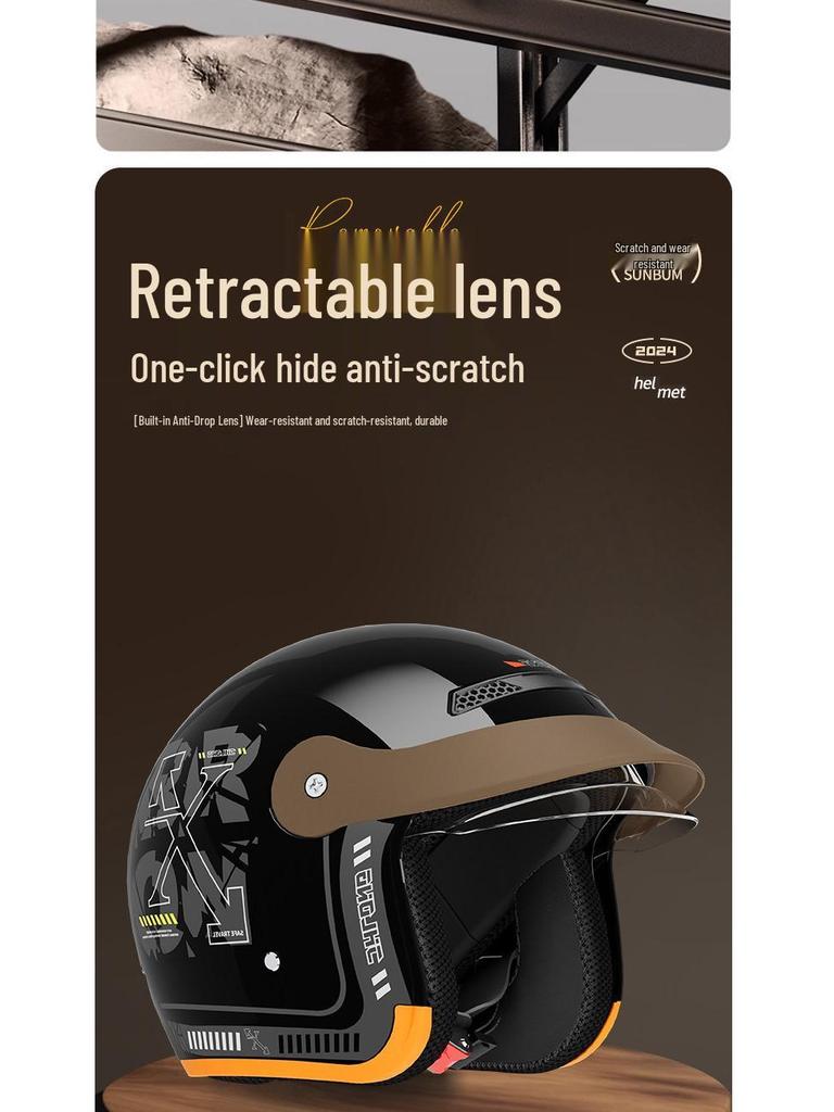 3C Certified Retro Motorcycle Helmet: All-Season Warmth, Safe for Men & Women